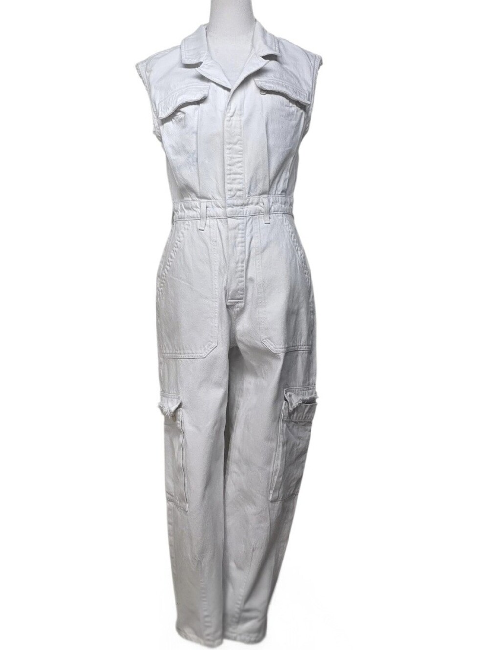 Citizens Of Humanity White Sleeveless Utility Jumpsuit Size 6